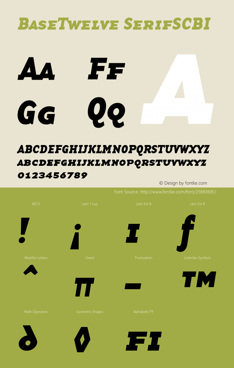 BaseTwelveSerifSCBI Version 001.000 Font Sample