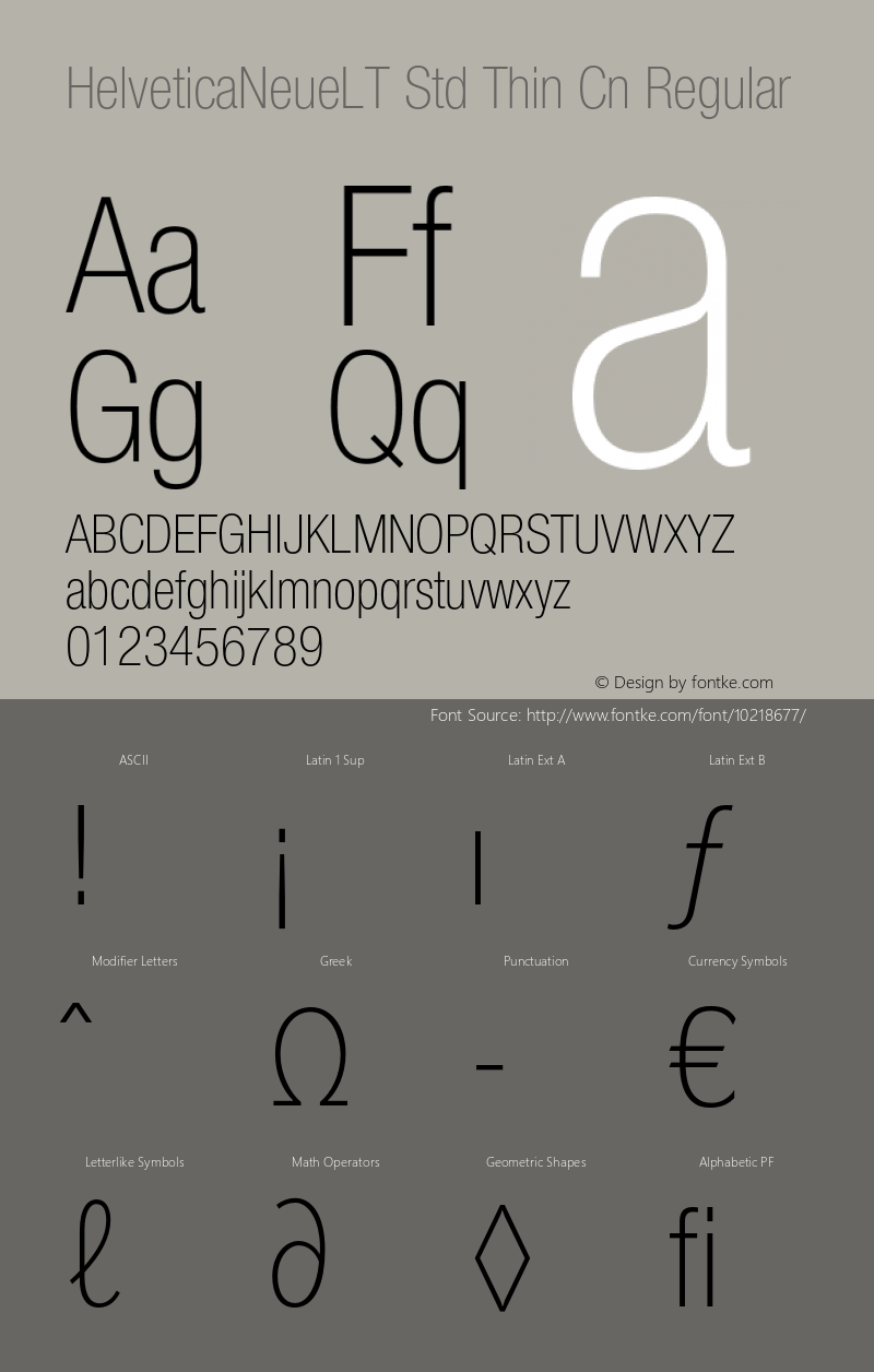HelveticaNeueLT Std Thin Cn Regular Version 2.035;PS 002.000;hotconv 1.0.51;makeotf.lib2.0.18671 Font Sample
