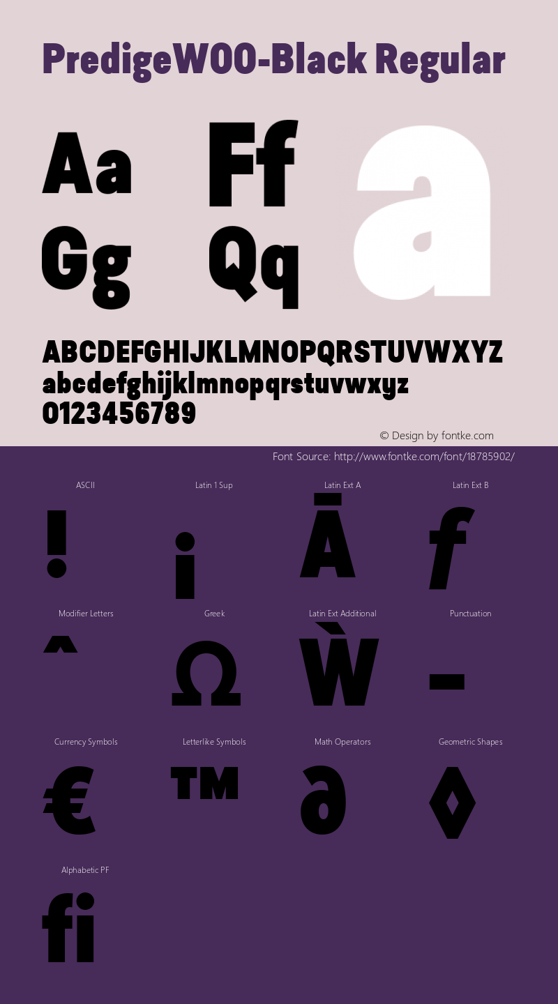 PredigeW00-Black Regular Version 1.00 Font Sample