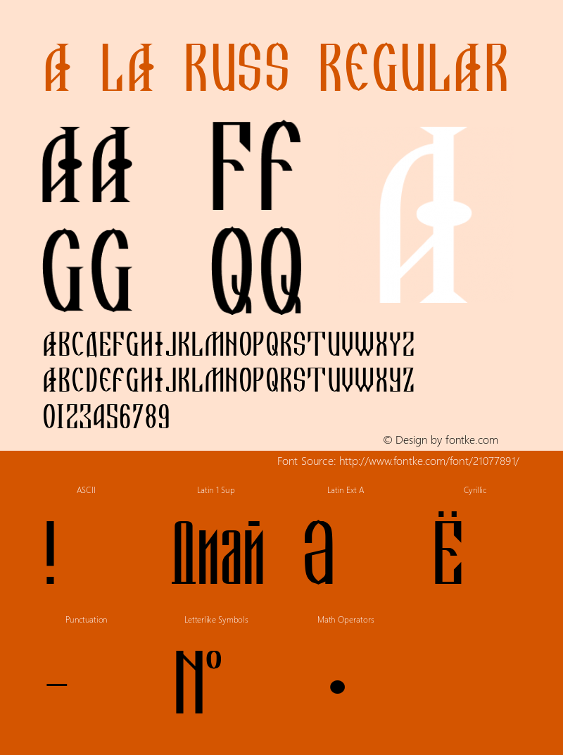 A La Russ Macromedia Fontographer 4.1 06.03.97 Font Sample