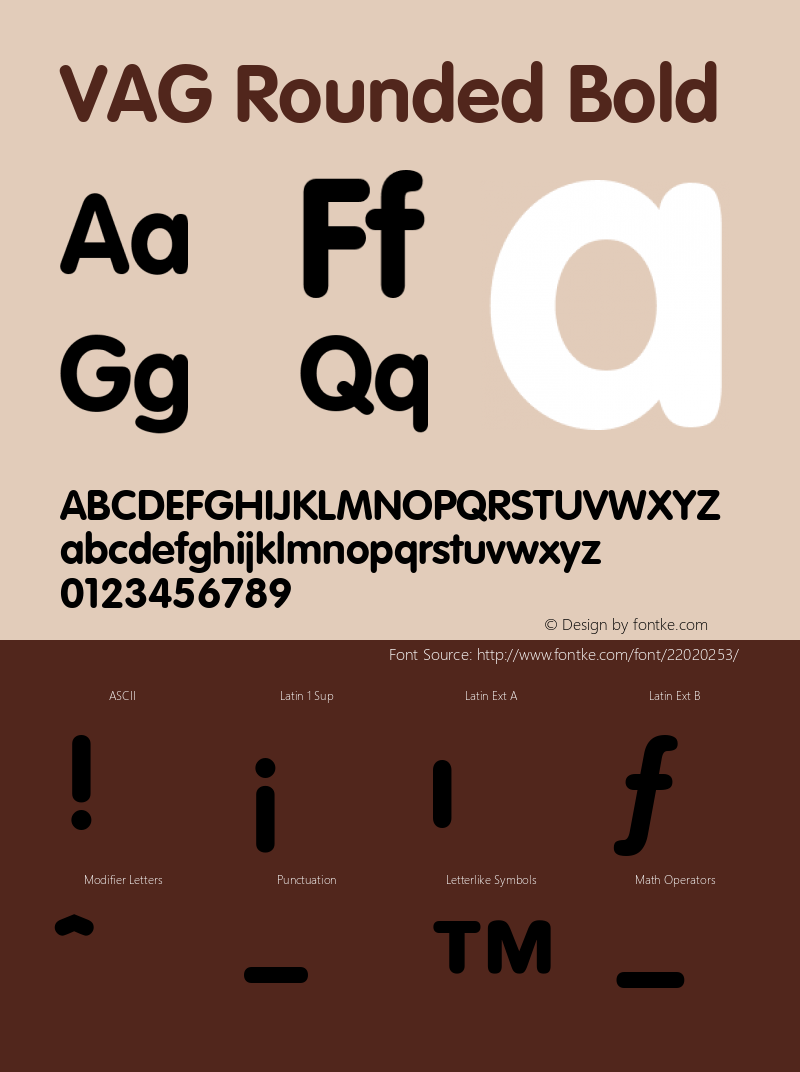 VAG Rounded Bold 001.000 Font Sample