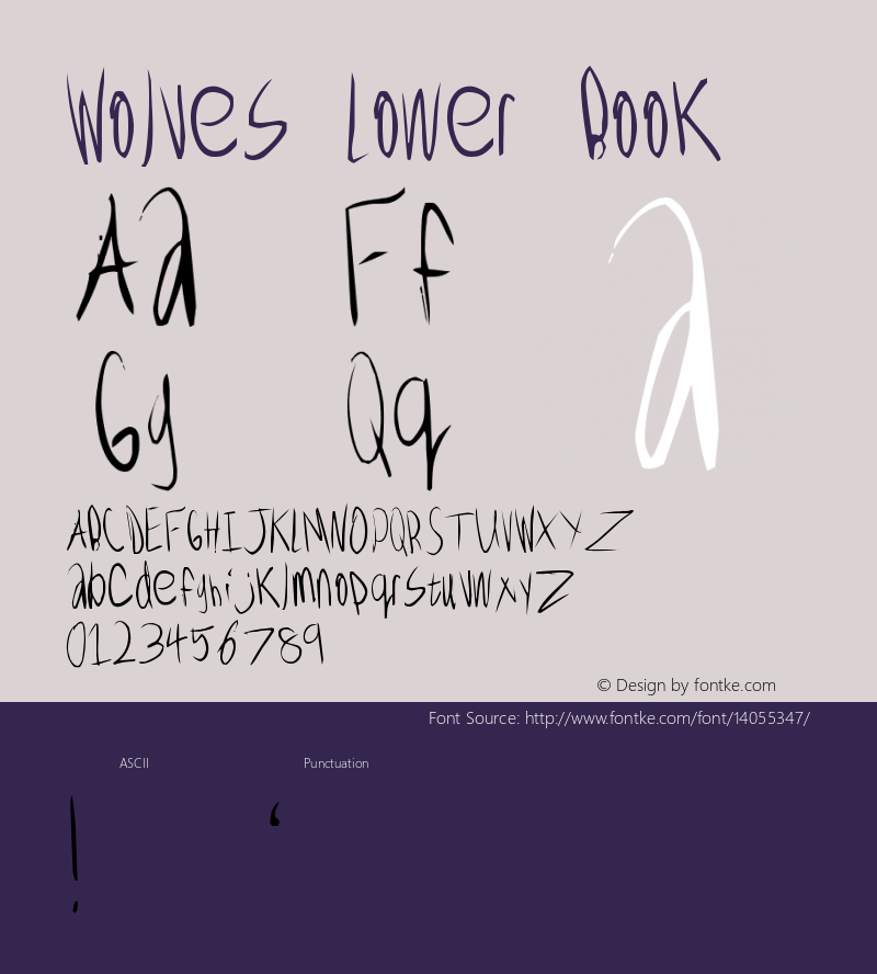 Wolves Lower Book Version  6/6/97 revision 0 Font Sample