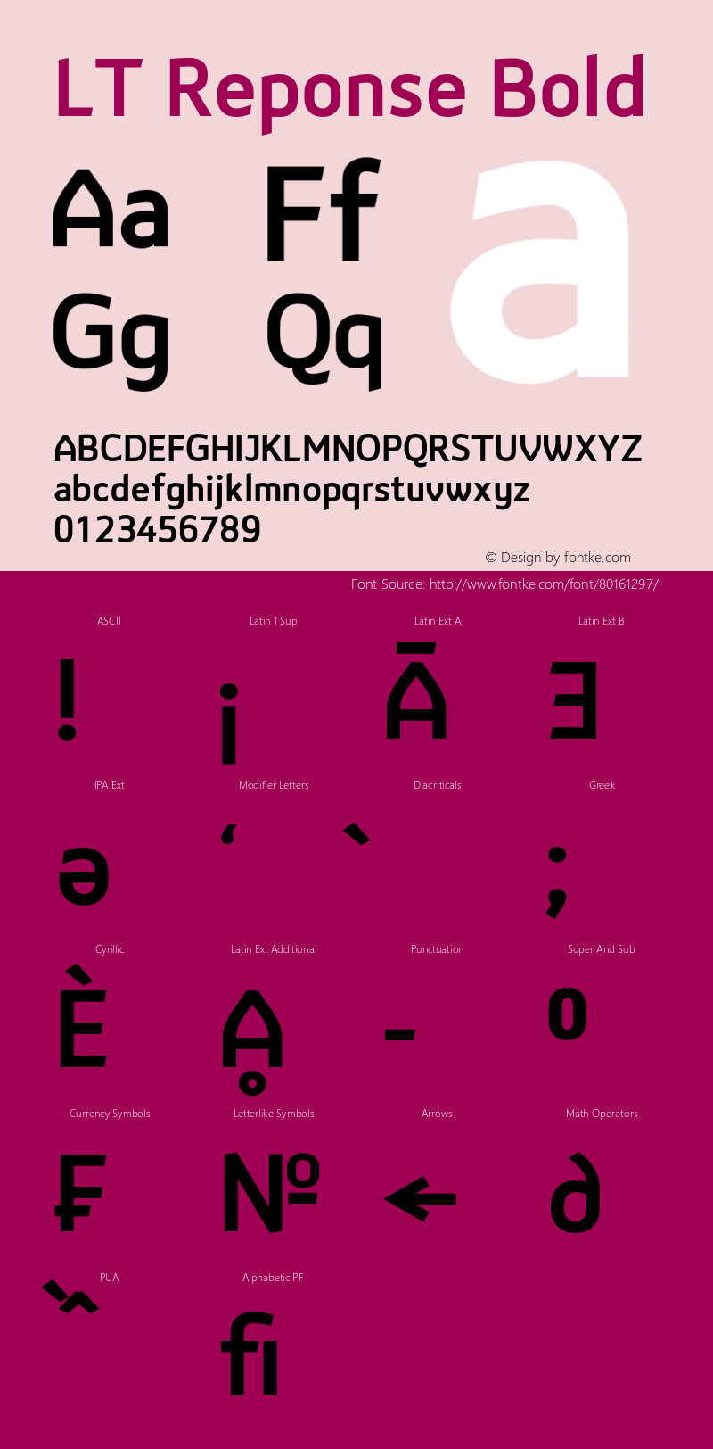 LTReponseBold Version 1.00 August 4, 2020, initial release Font Sample