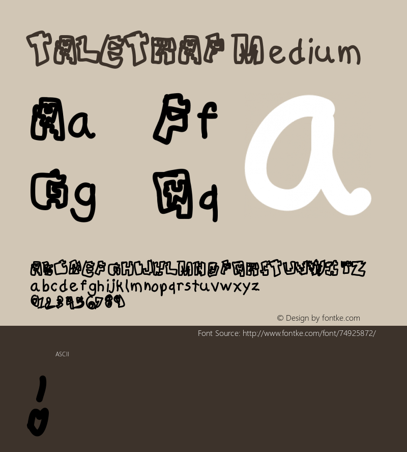 TALETRAP Version 001.000 Font Sample