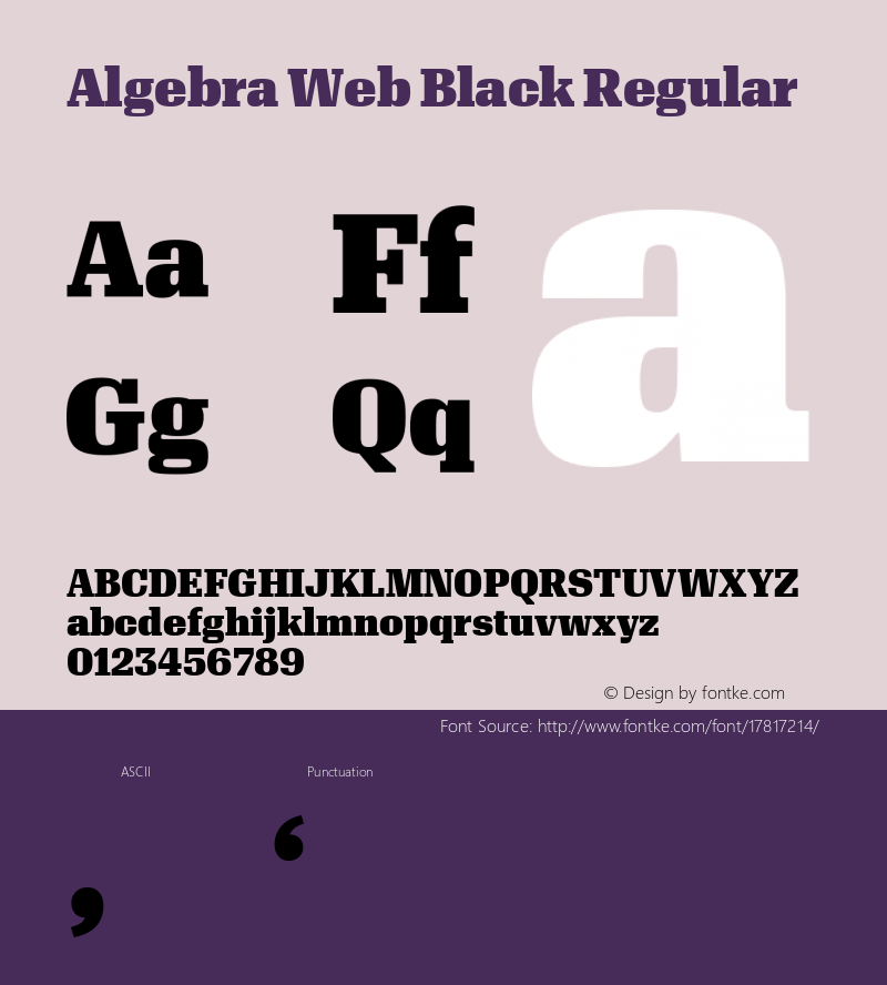 Algebra Web Black Regular Version 1.1 2016 Font Sample