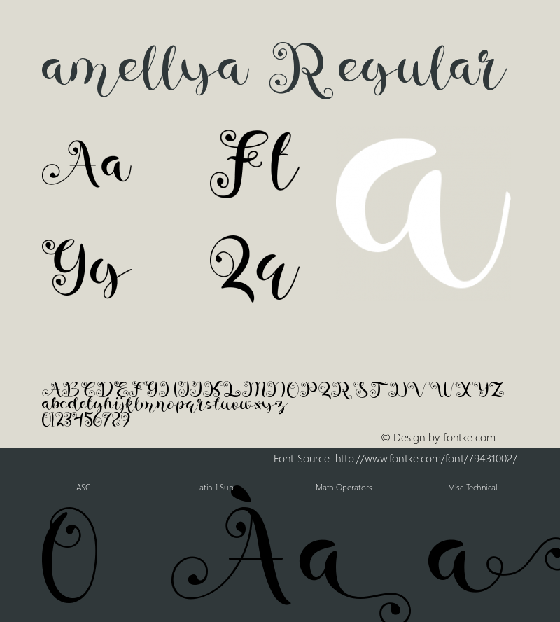amellya Version 1.00;September 12, 2020;FontCreator 12.0.0.2560 64-bit Font Sample