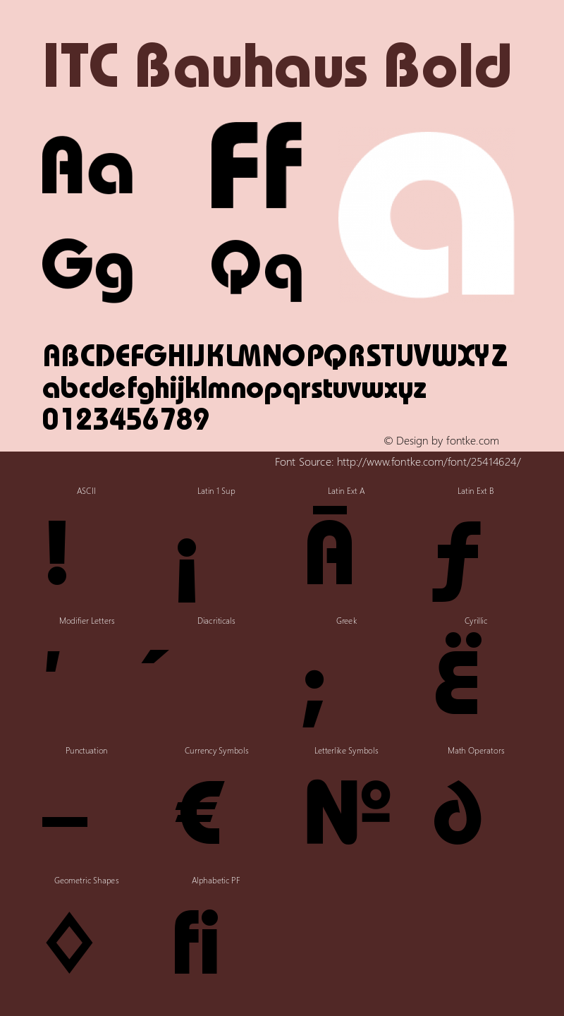 ITC Bauhaus Bold Version 1.00 Font Sample