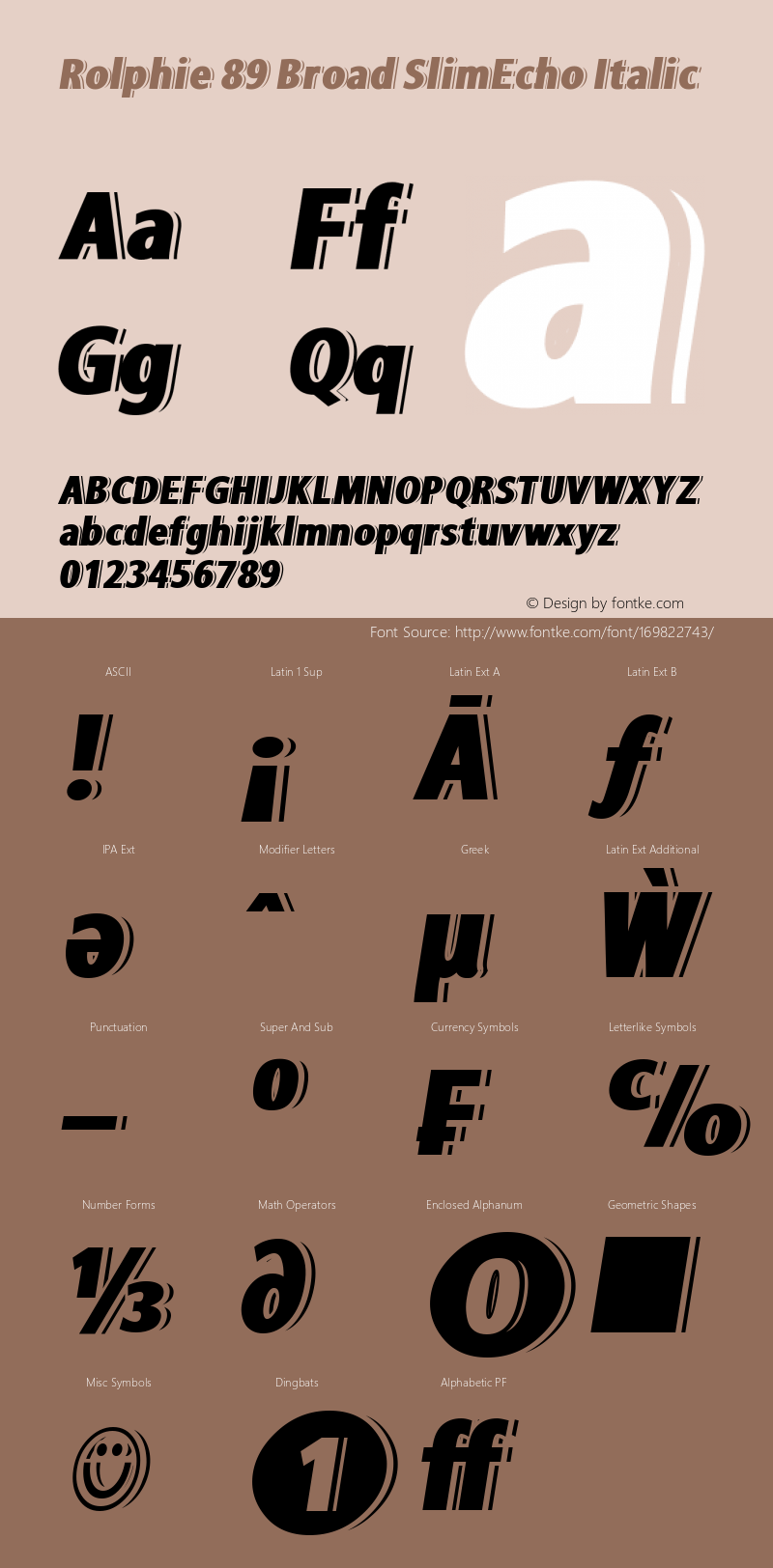 Rolphie Broad SlimEcho Italic Version 1.000 2019 initial release | web-TT图片样张