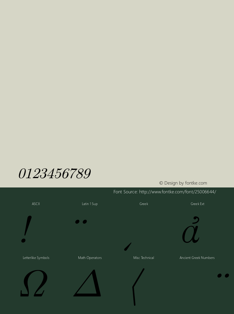 Computer Modern Roman Greek Italic Version 001.001 Font Sample