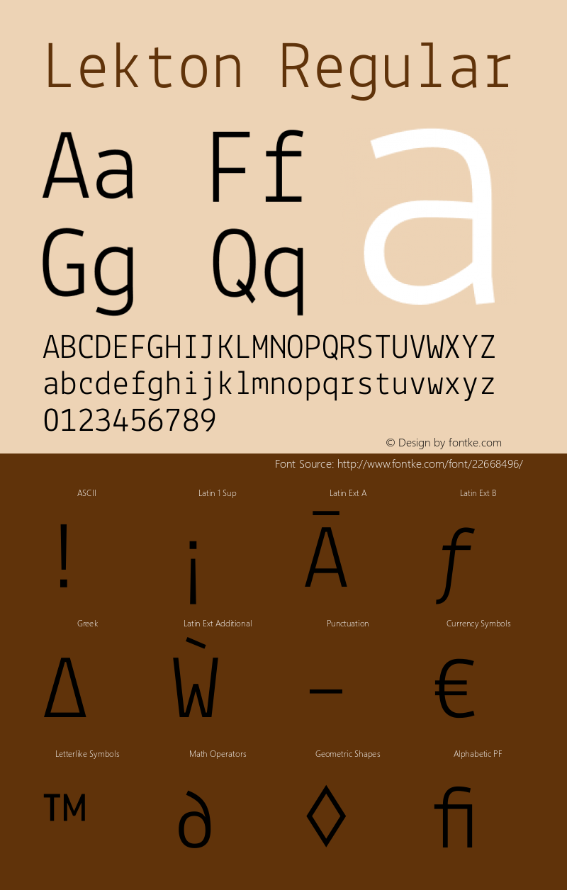 Lekton Version 34.000 Font Sample