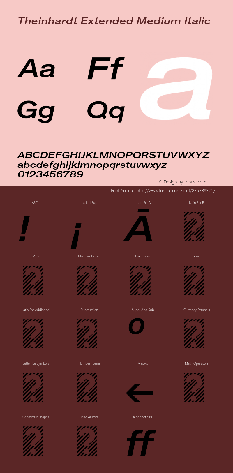 Theinhardt Extended Medium Italic Version 1.002; build 0002图片样张