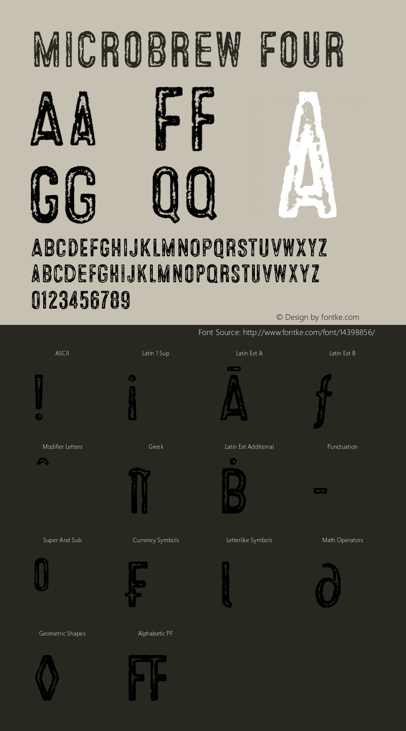 Microbrew Four Version 1.000 Font Sample