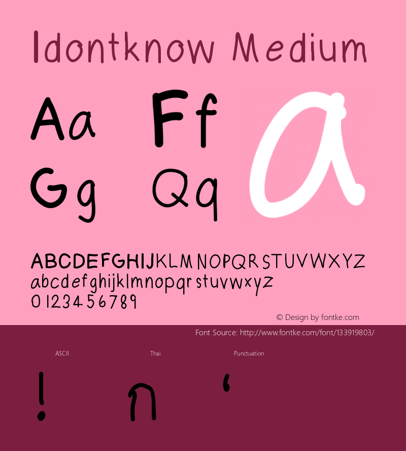 Idontknow Version 001.000 Font Sample