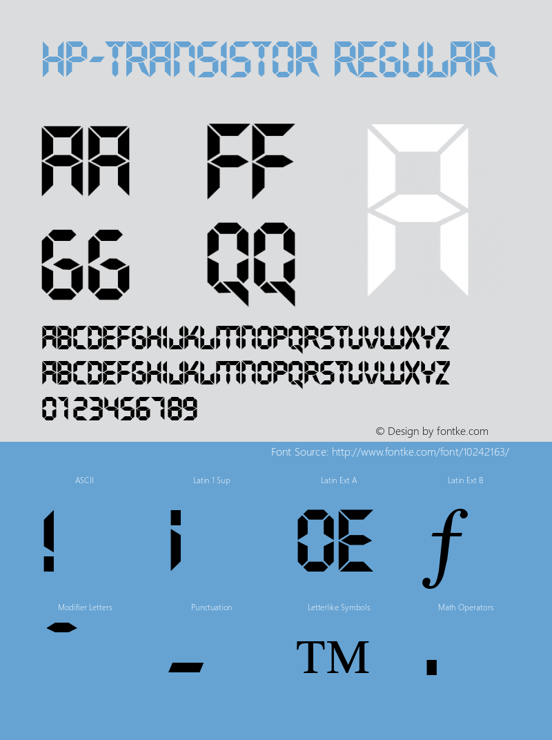 HP-Transistor Regular 2 Font Sample