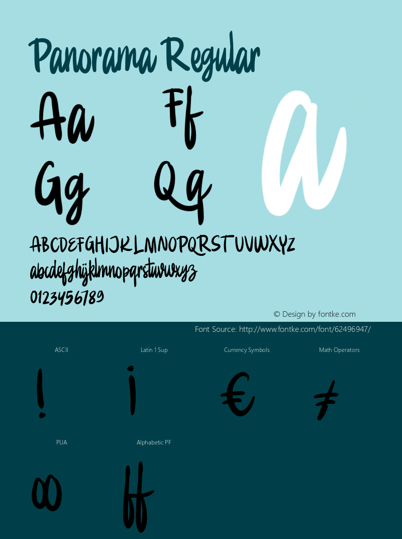 Panorama Version 1.000 Font Sample