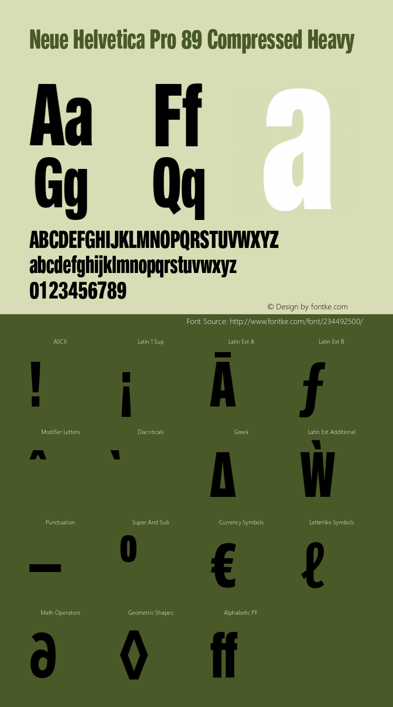 Neue Helvetica Pro 89 Cm Heavy Version 1.1, build 2, pfc617图片样张