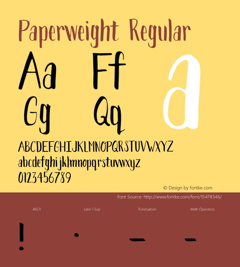 Paperweight Regular Version 1.016;PS 001.016;hotconv 1.0.70;makeotf.lib2.5.58329 Font Sample