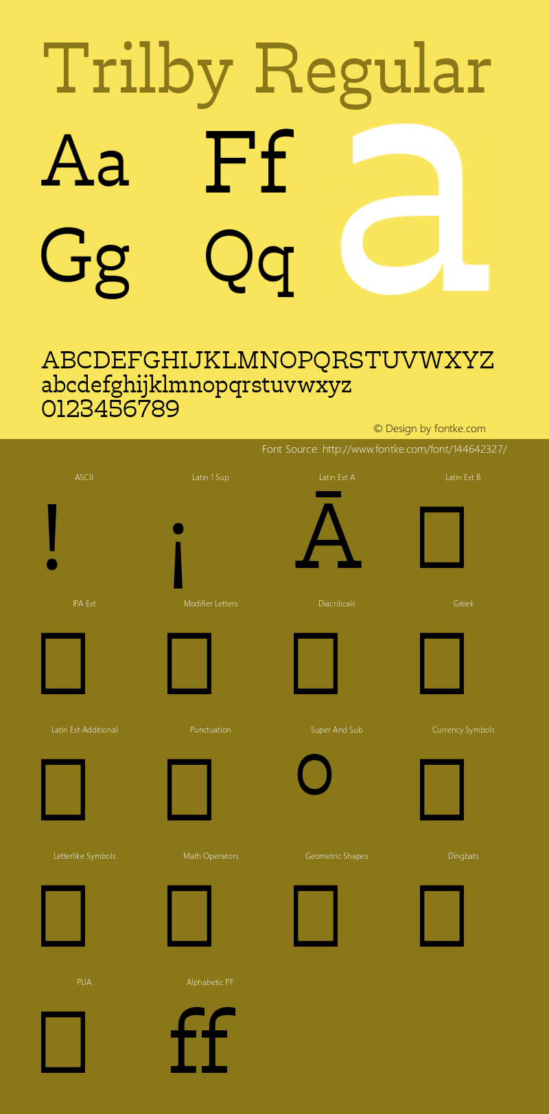 Trilby-Regular Version 1.0 Font Sample