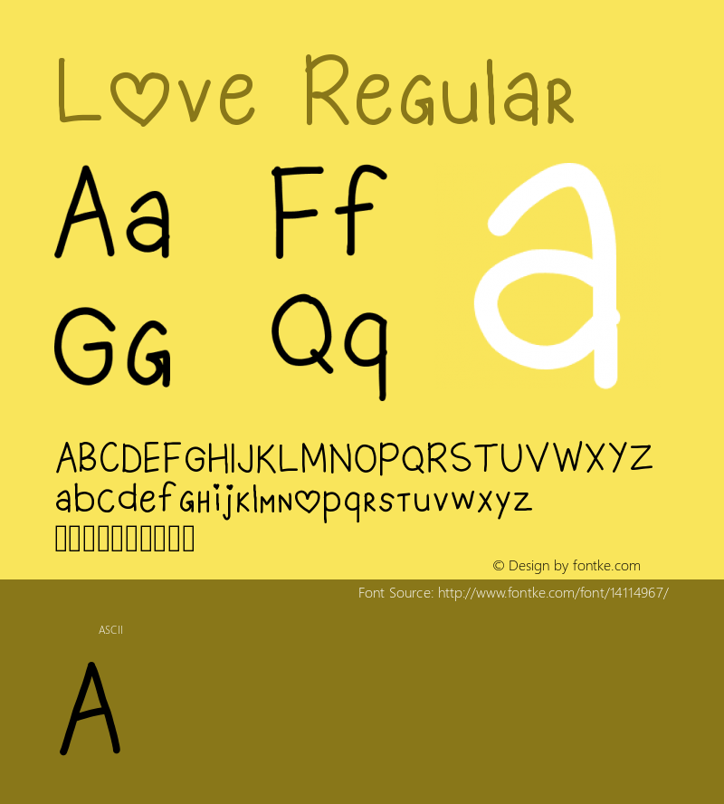 Love Regular Version 1.0 Font Sample