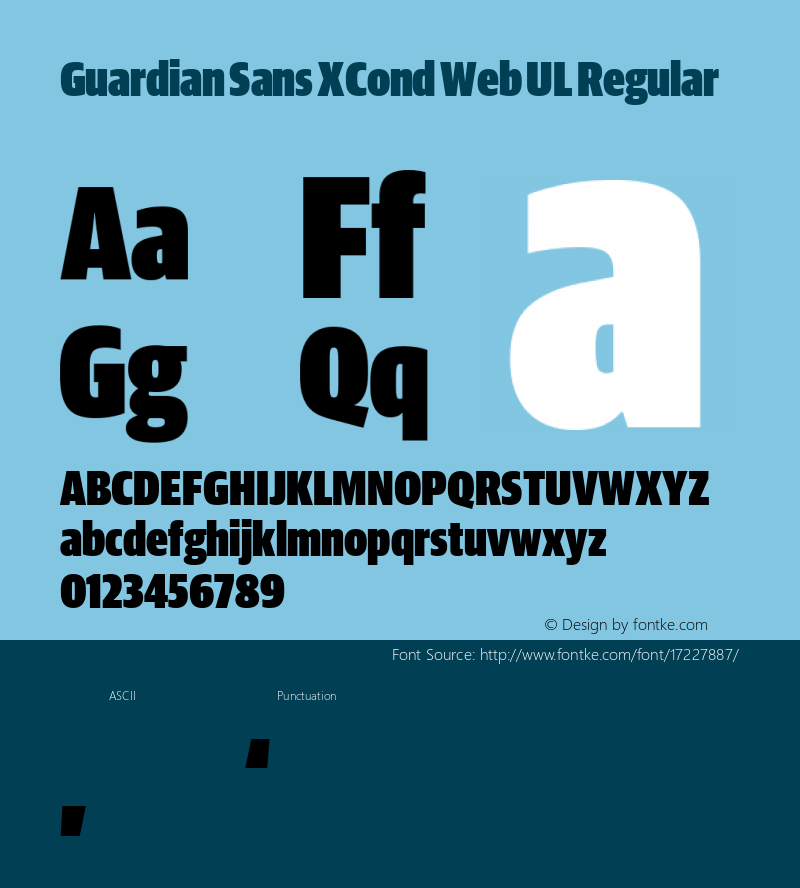 Guardian Sans XCond Web UL Regular Version 1.1 2012 Font Sample