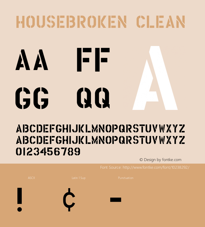 HouseBroken Clean 001.000 Font Sample