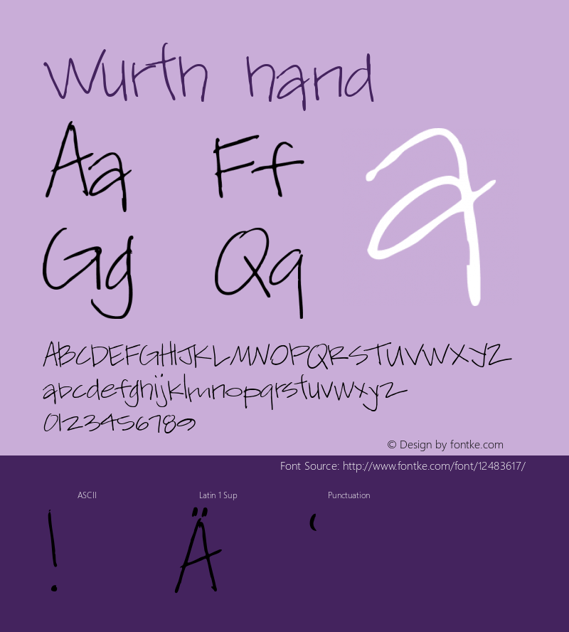 Wurth hand 2000; 1.0, initial release Font Sample