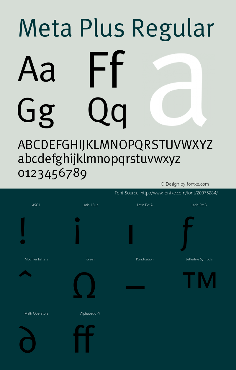 MetaPlus-Regular Version 001.001; t1 to otf conv Font Sample