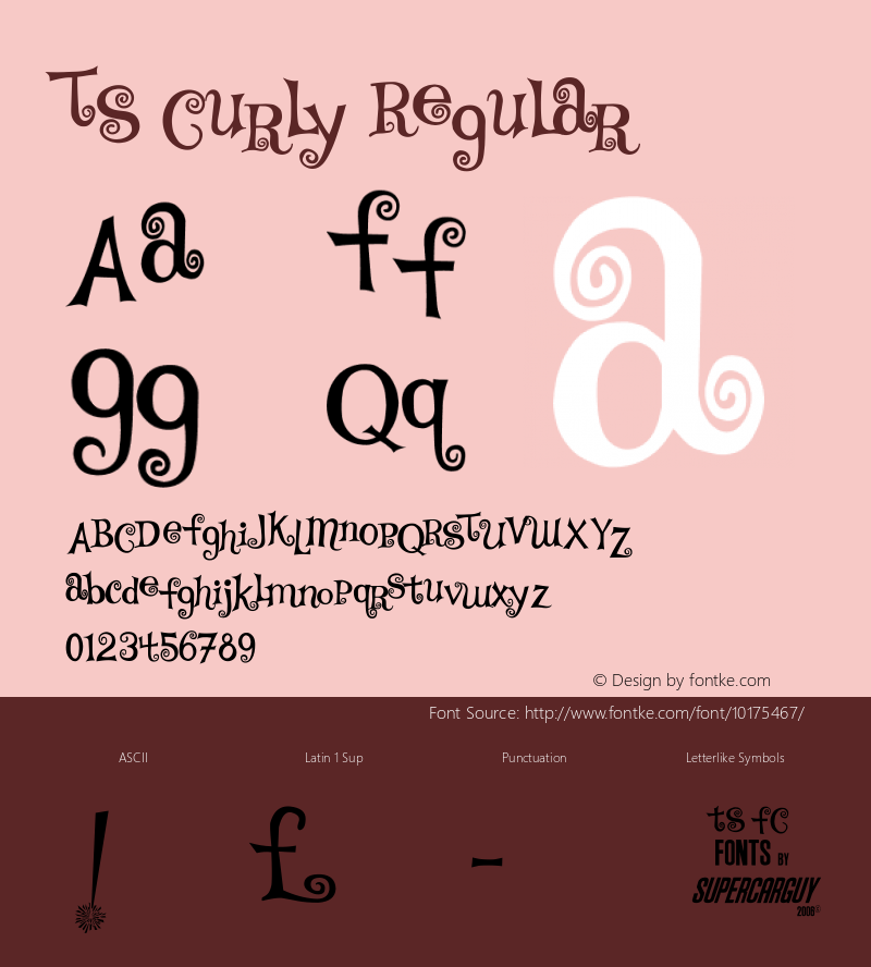 TS Curly Regular 1.0 September 17, 2006 Font Sample