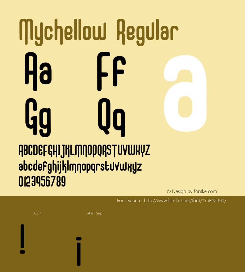 Mychellow Version 1.00;April 16, 2021;FontCreator 13.0.0.2683 64-bit Font Sample