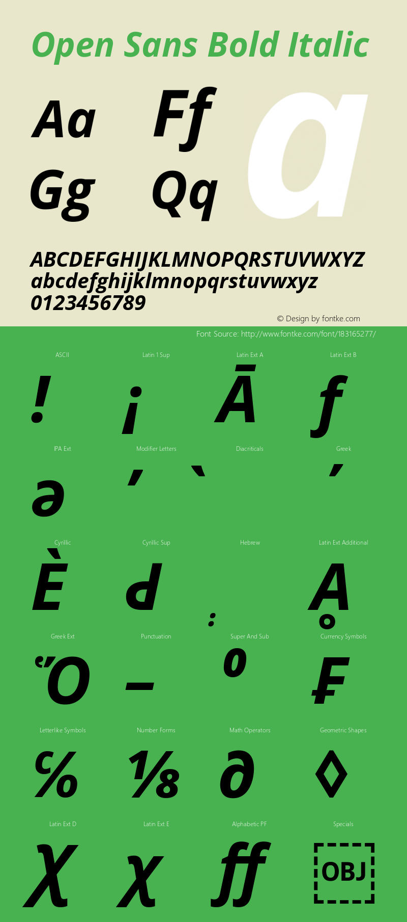 Open Sans Bold Italic Version 3.000图片样张