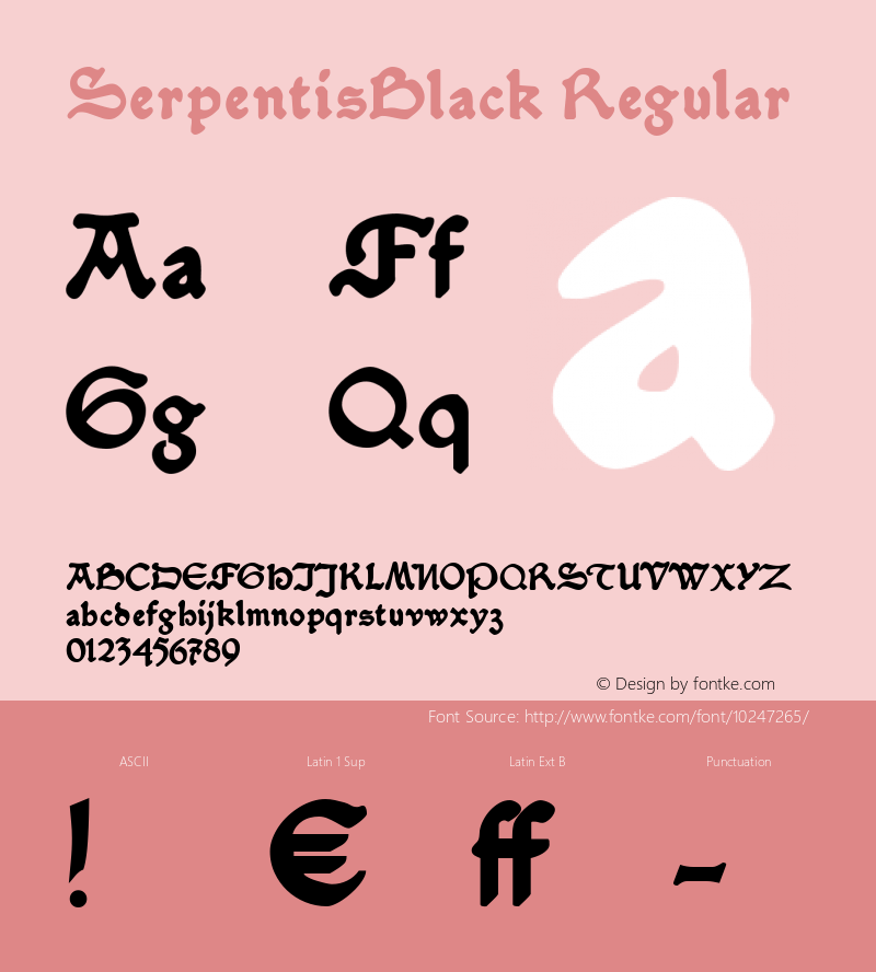 SerpentisBlack Regular 1.1 2004-12-17 Font Sample