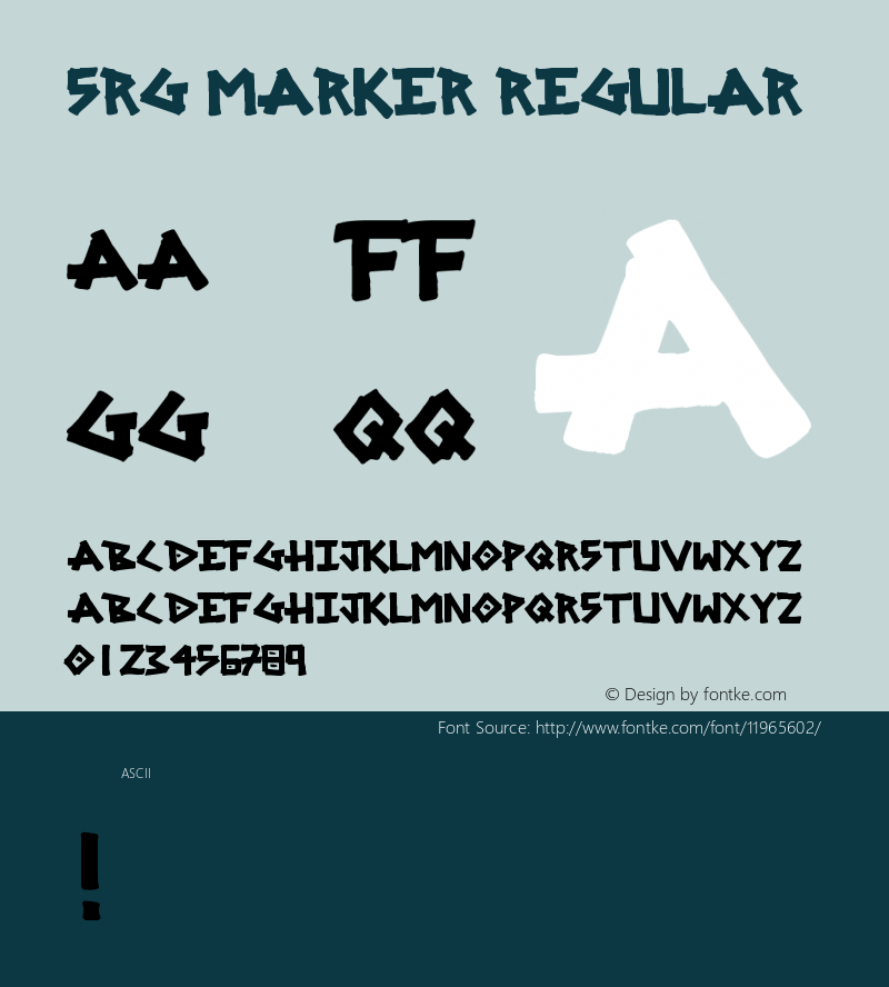 SRG MARKER Regular Version 1.00 November 13, 2008, initial release Font Sample