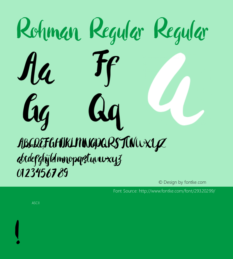 Rohman Version 1.0 Font Sample