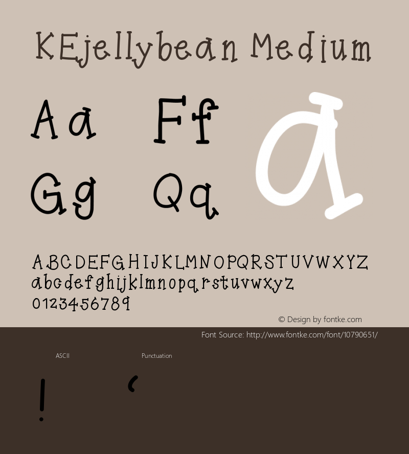 KEjellybean Medium Version 001.000 Font Sample