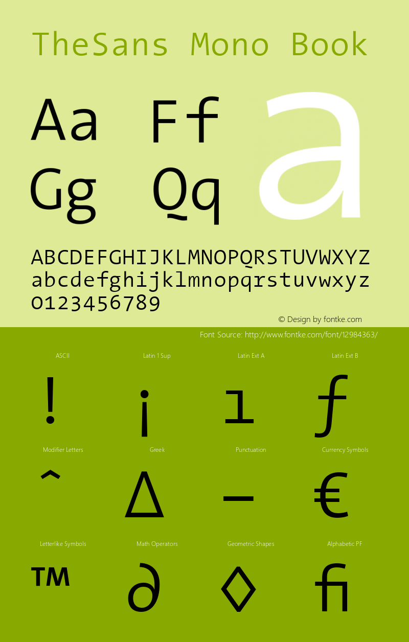 TheSans Mono Book 001.000 Font Sample