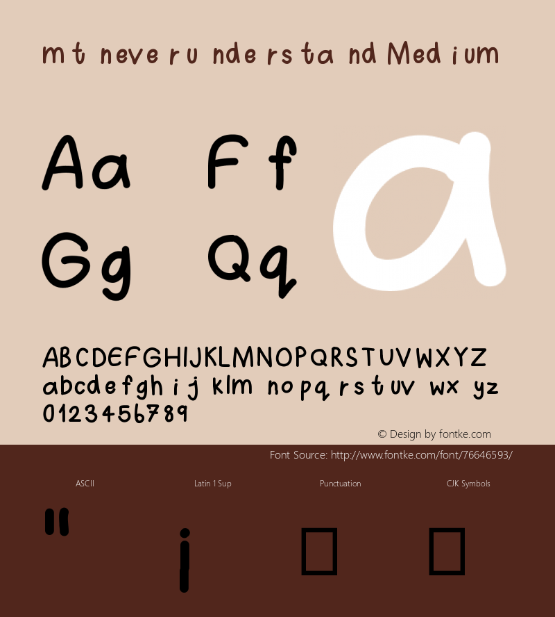 mtneverunderstand Version 001.000 Font Sample