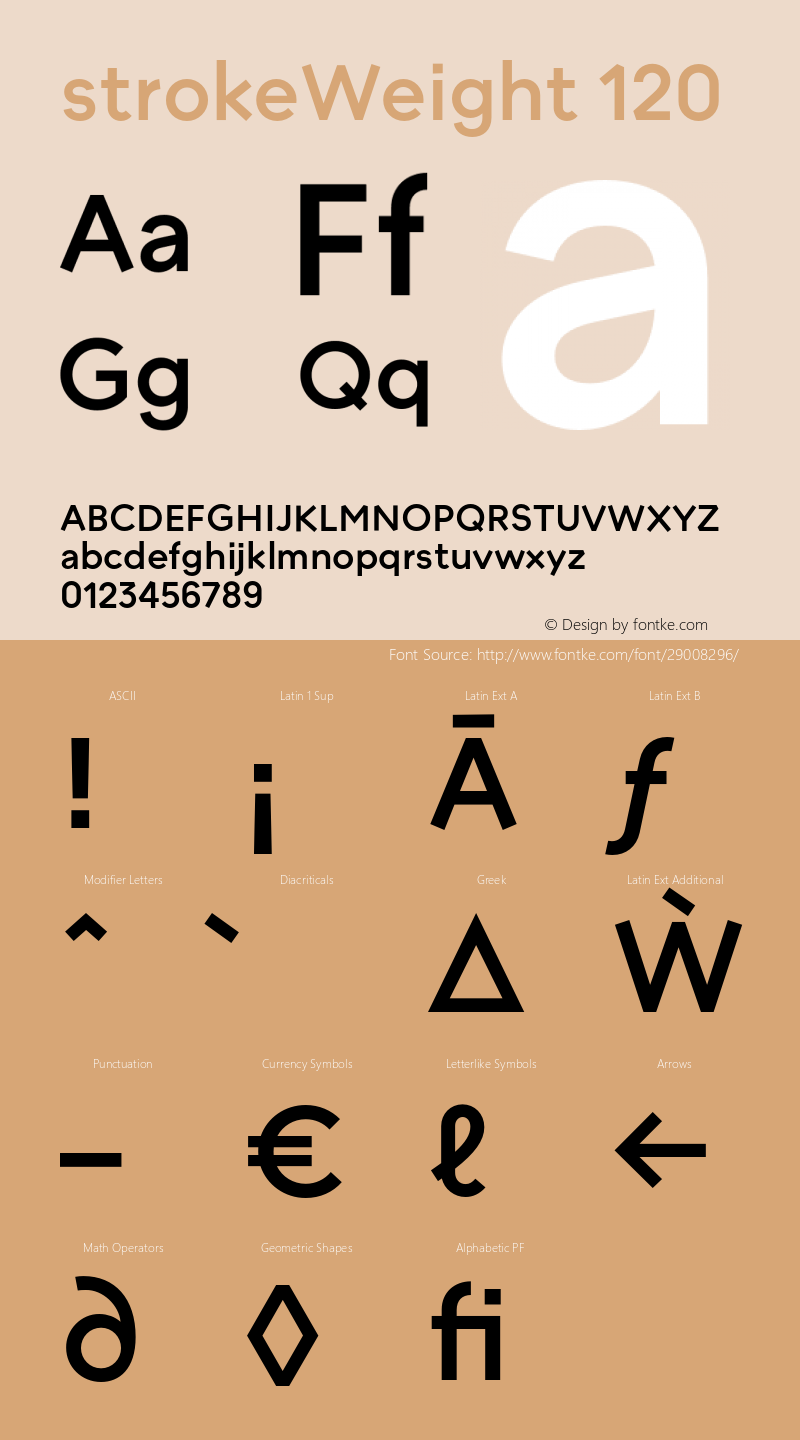 strokeWeight-120 Version 1.007 Font Sample