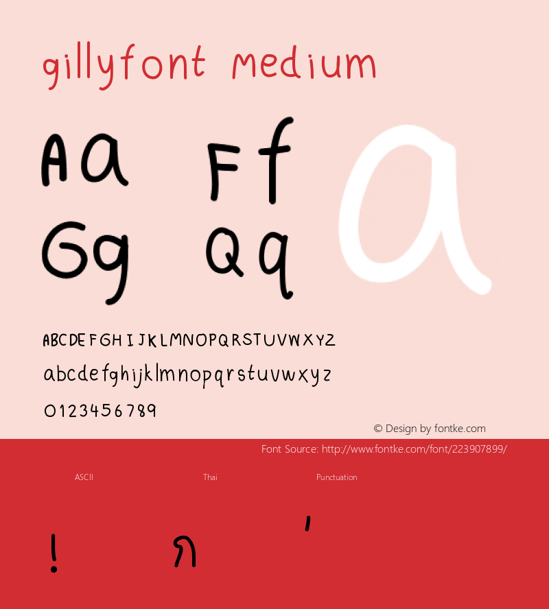 gillyfont Version 001.000图片样张