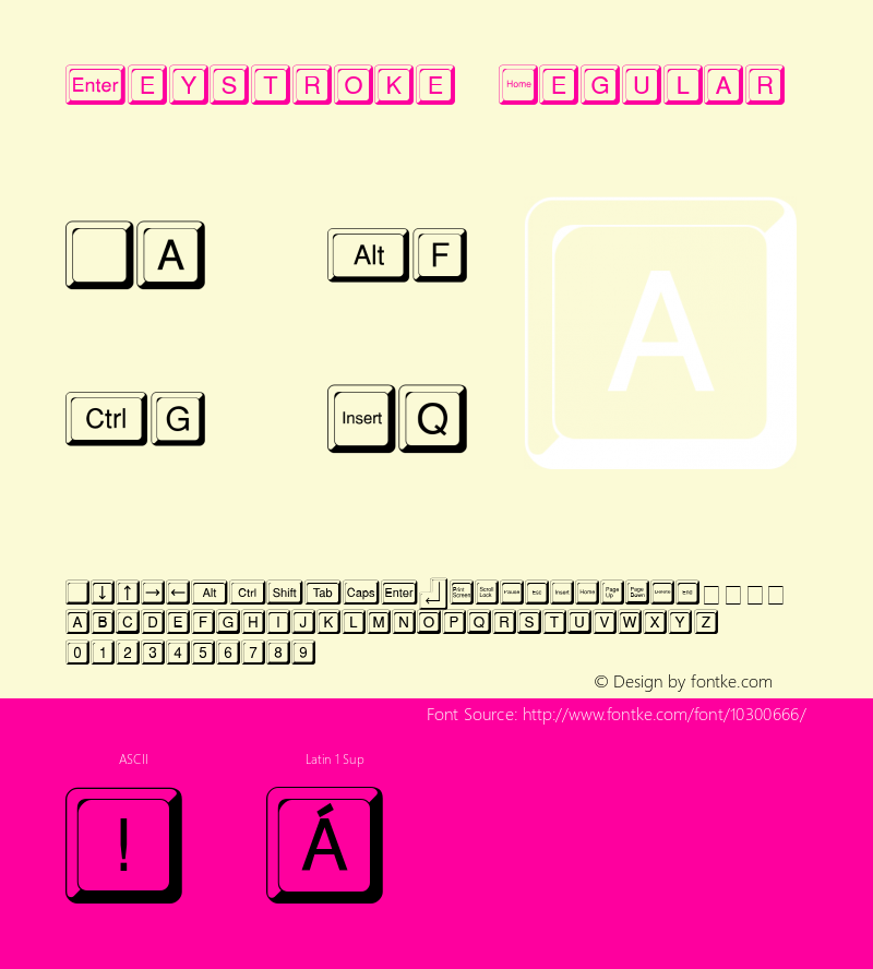 Keystroke Regular v1.0c Font Sample