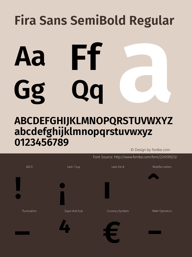 Fira Sans SemiBold Version 4.203 Font Sample