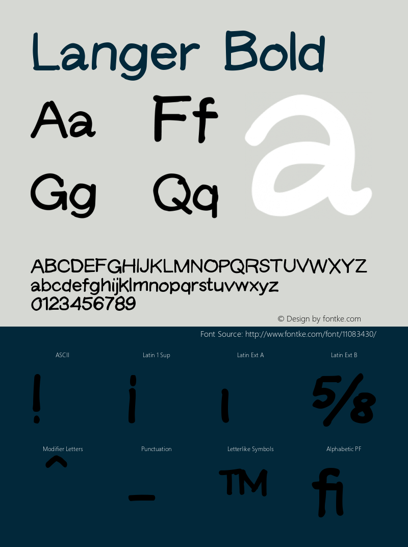 Langer Bold Version 001.000 Font Sample