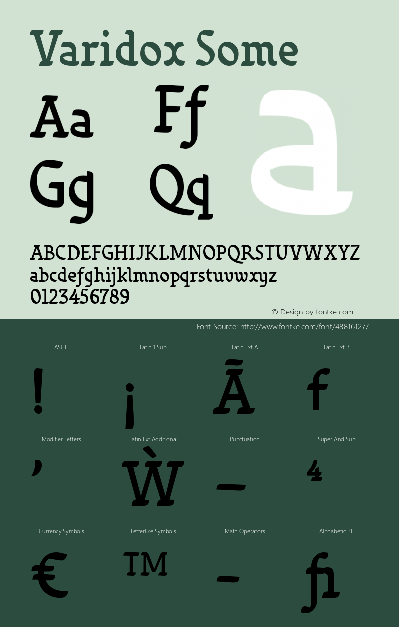 Varidox Some Version 1.00 Font Sample