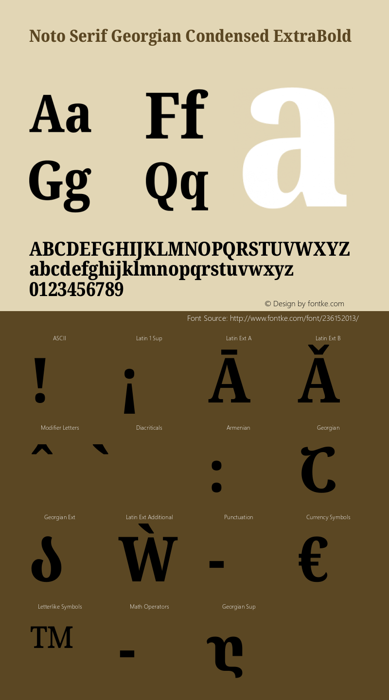 Noto Serif Georgian Condensed ExtraBold Version 2.002图片样张