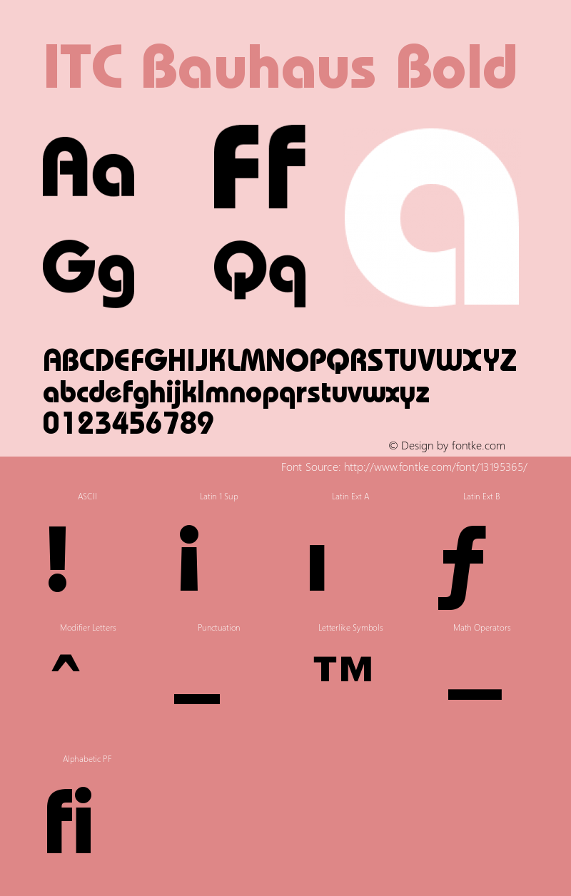 ITC Bauhaus Bold Version 003.001 Font Sample