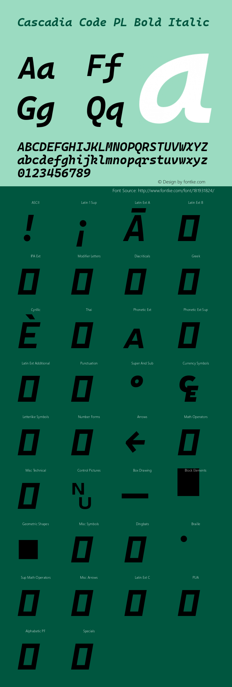 Cascadia Code PL Bold Italic Version 2110.031图片样张