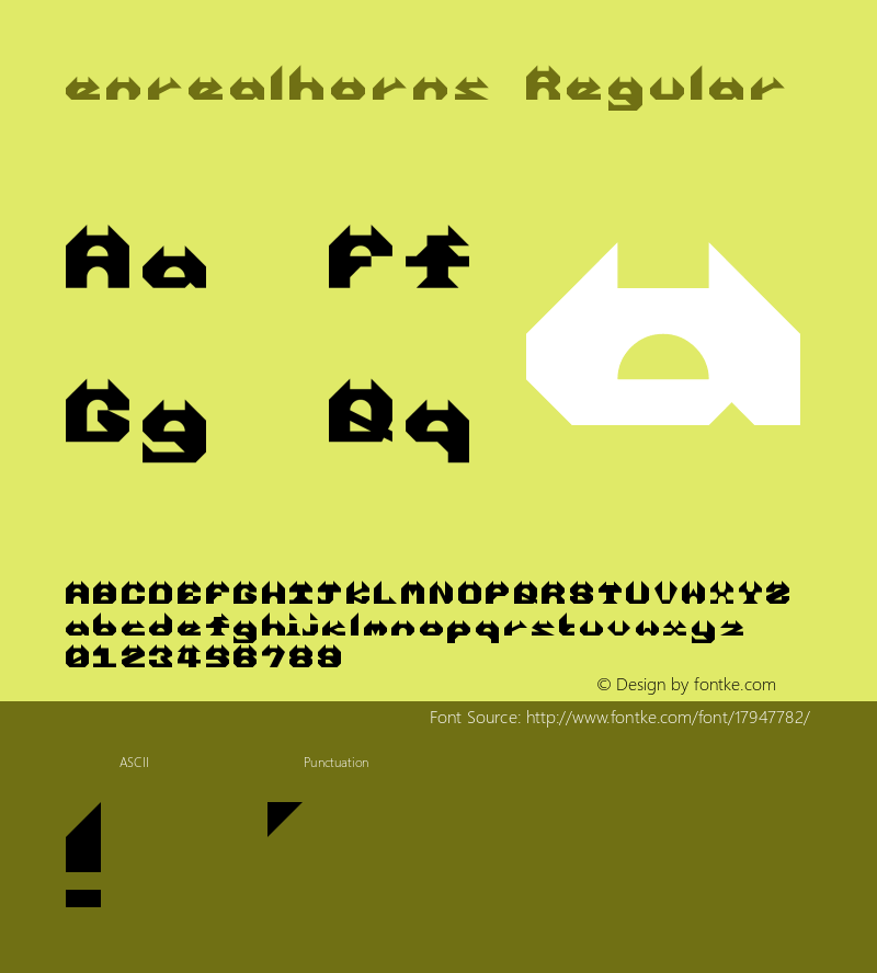 enrealhorns Regular Version 1.0 Font Sample