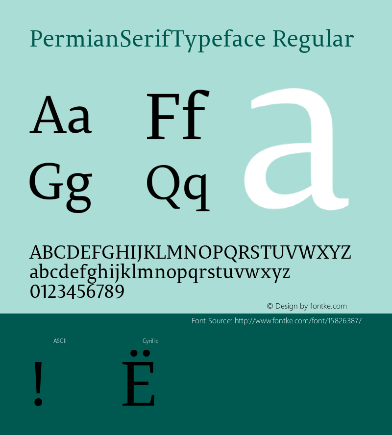 PermianSerifTypeface Regular Version 1.000; ttfautohint (v1.4.1) Font Sample