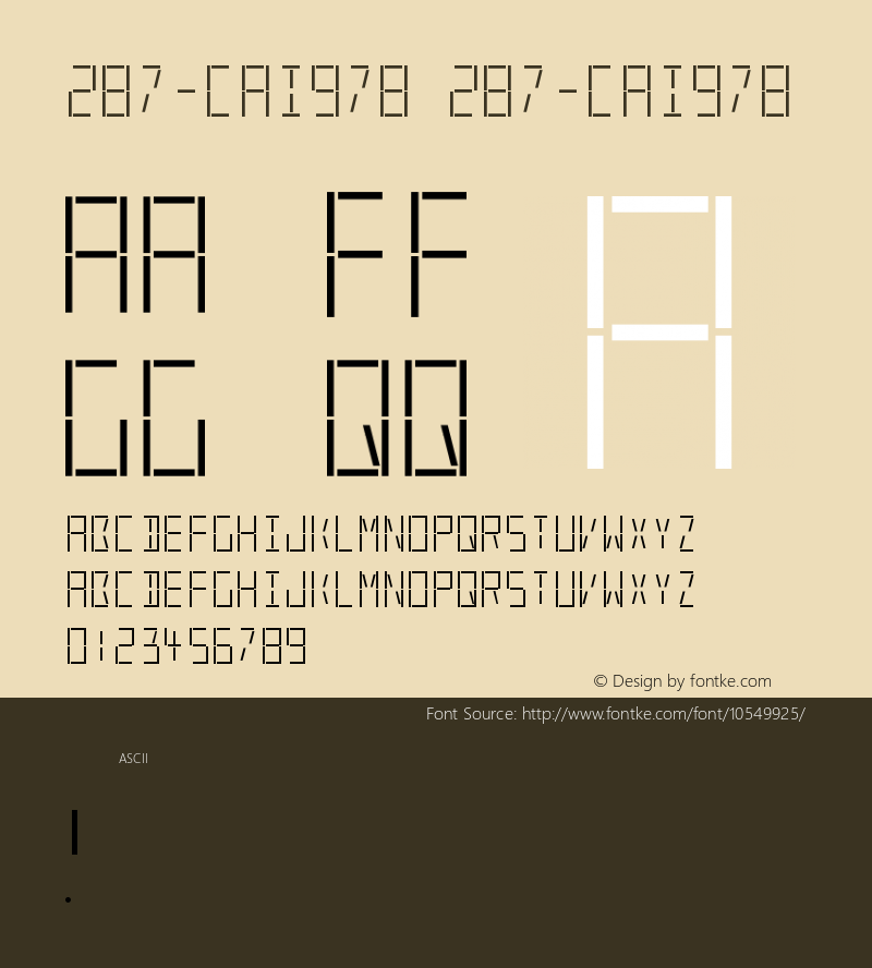 287-CAI978 287-CAI978 Version 3.0 Font Sample