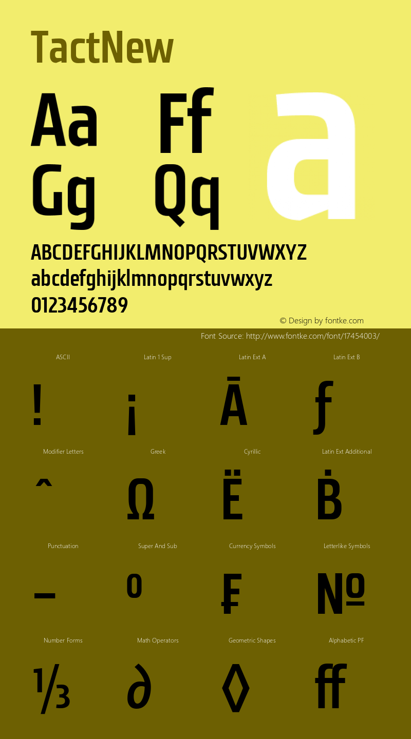 TactNew ☞ Version 1.000;com.myfonts.easy.pesic.tact-new.regular.wfkit2.version.4z24 Font Sample