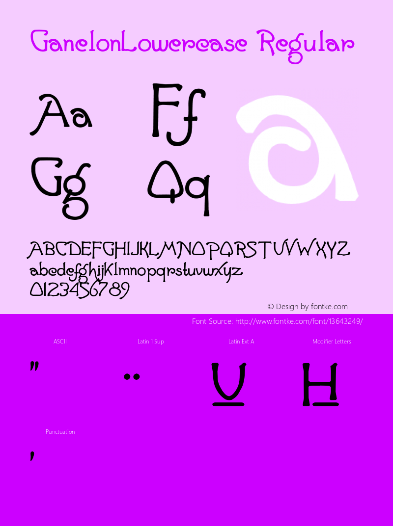 GanelonLowercase Regular 001.001 Font Sample